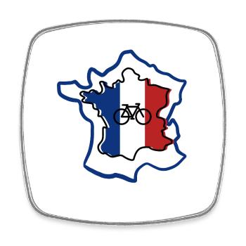 France Cycling – Bicycle Rider Design - Square fridge magnet - white - Front