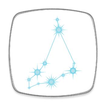 Capricorn Star Constellation Zodiac Sign Blue - Square fridge magnet - white - Front