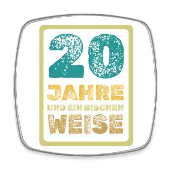 20 - Viereckiger Kühlschrankmagnet - Weiß - Vorne
