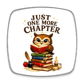 One more chapter - Square fridge magnet - white - Front