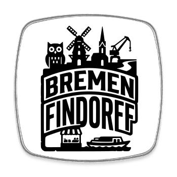 Brême Findorff – Maison & District - Magnet carré - blanc - Devant