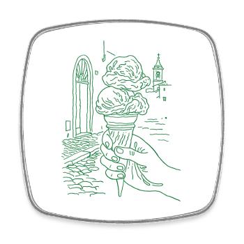 sommer eis - Square fridge magnet - white - Front
