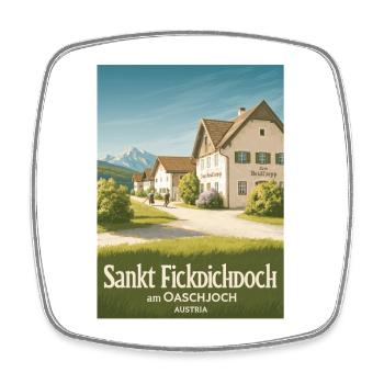 Sankt Fickdichdoch - Postkartenmotiv - Viereckiger Kühlschrankmagnet - Weiß - Vorne