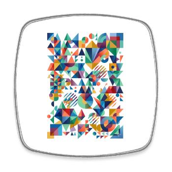Mosaïque de couleurs abstraites - Magnet carré - blanc - Devant