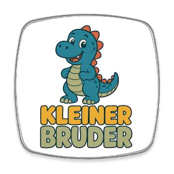 Kleiner Bruder Dino Shirt - Viereckiger Kühlschrankmagnet - Weiß - Vorne