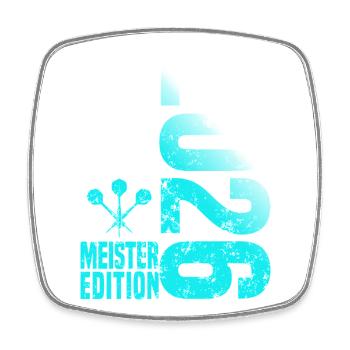 Darts Champion 2026, Kreisliga Shirt cyan white - Square fridge magnet - white - Front