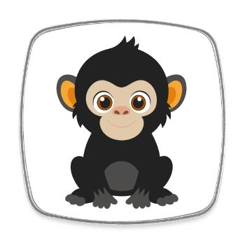 Bébé gorille - Magnet carré - blanc - Devant