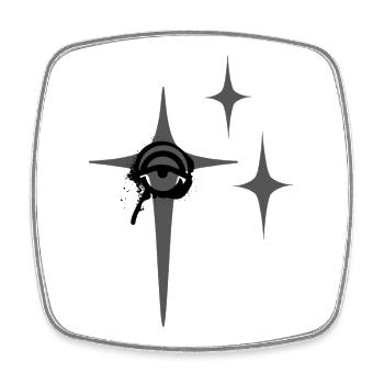 Cosmic Dagger Emblem with Starbursts - Square fridge magnet - white - Front