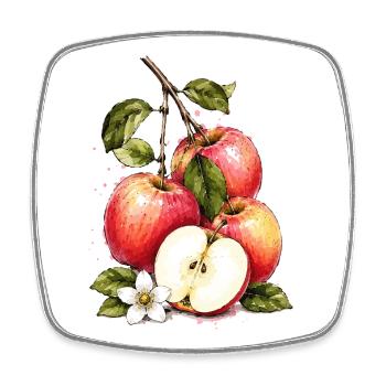 Splendeur de pomme aquarélie - Magnet carré - blanc - Devant