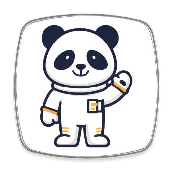 Panda astronaute dans l’espace - Magnet carré - blanc - Devant
