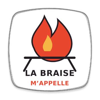 La Braise m'appelle - Magnet carré - blanc - Devant