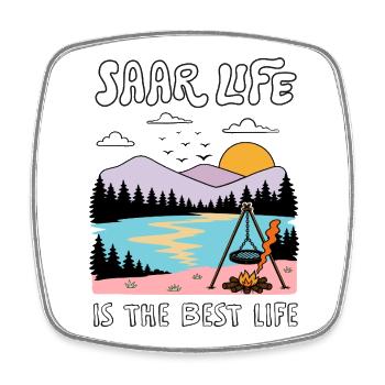 Sarre - La vie en Sarre est la meilleure vie - Magnet carré - blanc - Devant