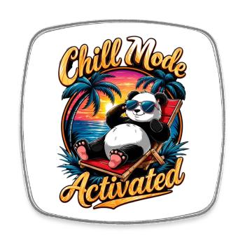 Coucher de soleil Chill Panda - Magnet carré - blanc - Devant