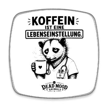 Lustiger Kaffee Spruch Medizin Humor Geschenk  - Viereckiger Kühlschrankmagnet - Weiß - Vorne