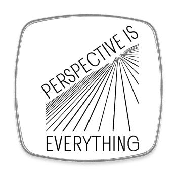 Perspective Is Everything Motivational Geometric - Square fridge magnet - white - Front