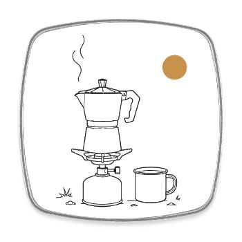 Kaffee in der Natur - Viereckiger Kühlschrankmagnet - Weiß - Vorne