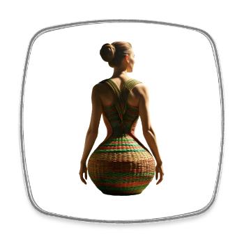 Basket Weave Sunset Dress - Square fridge magnet - white - Front
