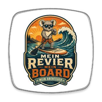  Funny SUP Paddleboard Board Stand Up paddel - Viereckiger Kühlschrankmagnet - Weiß - Vorne