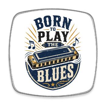 Instrument Harmonica Blues Music Musicians - Square fridge magnet - white - Front