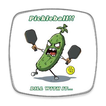 Pickleball - Viereckiger Kühlschrankmagnet - Weiß - Vorne