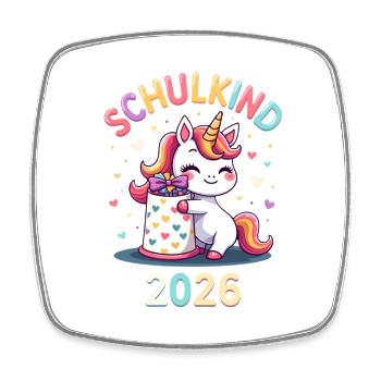 Schulkind 2026 Einschulung 2026 Schulanfang - Viereckiger Kühlschrankmagnet - Weiß - Vorne