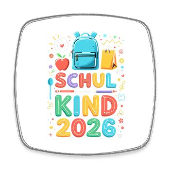 School Child 2026 School Enrollment 2026 Back to School - Square fridge magnet - white - Front