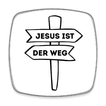 Jesus ist der Weg – Christliches Design - Viereckiger Kühlschrankmagnet - Weiß - Vorne
