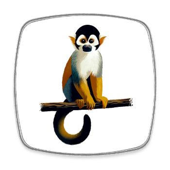 Singe écureuil - Magnet carré - blanc - Devant