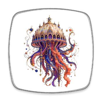 Cosmic Cathedral Jellyfish - Square fridge magnet - white - Front