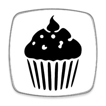 Cupcake Muffin Bäckerei backen Geschenk - Viereckiger Kühlschrankmagnet - Weiß - Vorne