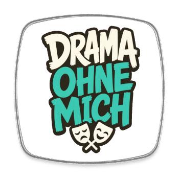 DRAMA OHNE MICH - Viereckiger Kühlschrankmagnet - Weiß - Vorne