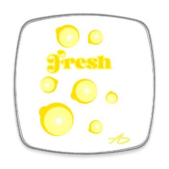 Lemon Fresh Tippfehler - Viereckiger Kühlschrankmagnet - Weiß - Vorne