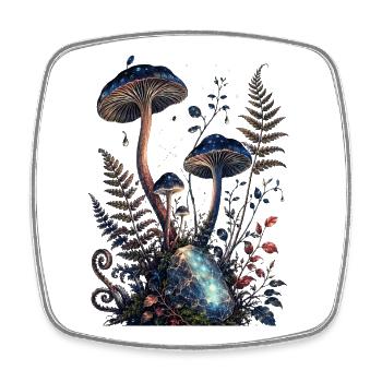 Sternpilze und leuchtender Edelstein - Viereckiger Kühlschrankmagnet - Weiß - Vorne