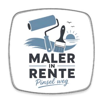 Maler in Rente – Pinsel weg & Farbrolle Grafik - Viereckiger Kühlschrankmagnet - Weiß - Vorne
