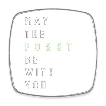 May the Forst be with you - (linksbündig) - Viereckiger Kühlschrankmagnet - Weiß - Vorne