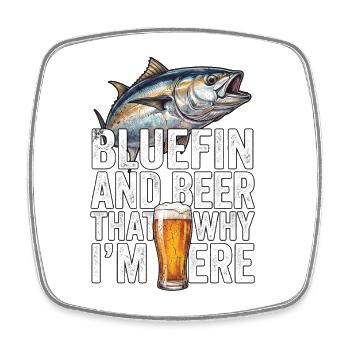 Bluefin Beer Fishing - Viereckiger Kühlschrankmagnet - Weiß - Vorne