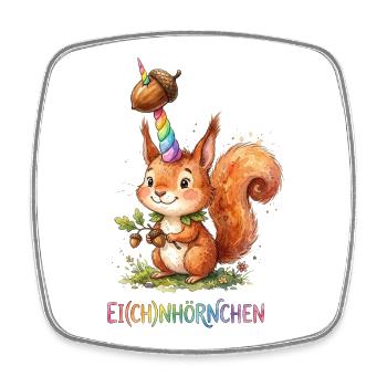Einhorn Eichhörnchen Eich(ch)nörnchen - Viereckiger Kühlschrankmagnet - Weiß - Vorne