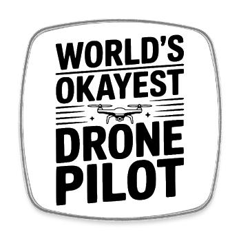 Der beste Drohnenpilot der Welt - Viereckiger Kühlschrankmagnet - Weiß - Vorne
