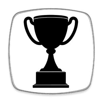 Trophäe - Viereckiger Kühlschrankmagnet - Weiß - Vorne