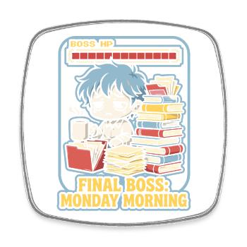 Final Monday Morning Gamer - Viereckiger Kühlschrankmagnet - Weiß - Vorne