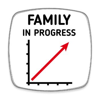 Family In Progress (Schwanger / Eltern / 2C) - Viereckiger Kühlschrankmagnet - Weiß - Vorne