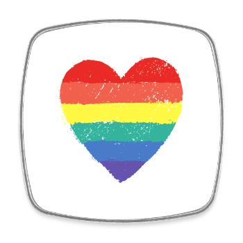 Herz Pride Regenbogen - Viereckiger Kühlschrankmagnet - Weiß - Vorne