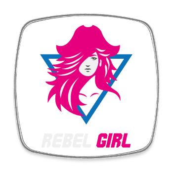 Rebel Girl Baddie Ästhetik - Viereckiger Kühlschrankmagnet - Weiß - Vorne
