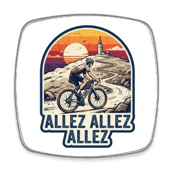 Mont Ventoux Gravel Bike Retro Sunset - Square fridge magnet - white - Front
