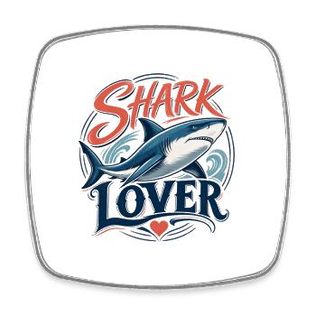 Shark Lover - T-Shirt für Hai-Fans - Viereckiger Kühlschrankmagnet - Weiß - Vorne