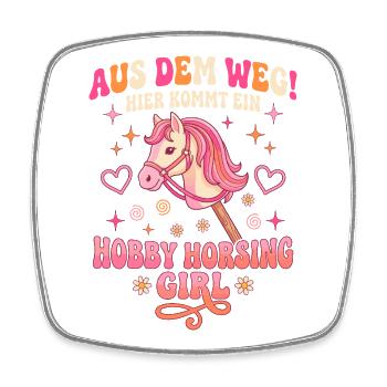Hobby Horsing Girl Aus dem Weg Steckenpferd - Viereckiger Kühlschrankmagnet - Weiß - Vorne