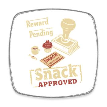 Snack Approved Vintage Stempel - Viereckiger Kühlschrankmagnet - Weiß - Vorne