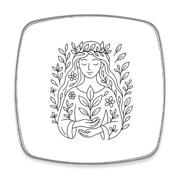 Naturgeist zum ausmalen - Viereckiger Kühlschrankmagnet - Weiß - Vorne