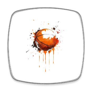 Basketball Im Blut - Viereckiger Kühlschrankmagnet - Weiß - Vorne