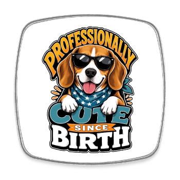Beagle - Square fridge magnet - white - Front